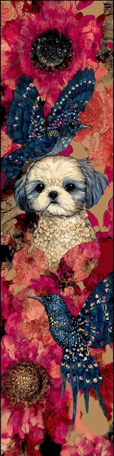 Free printable dog bookmark featuring cutie shih tzu